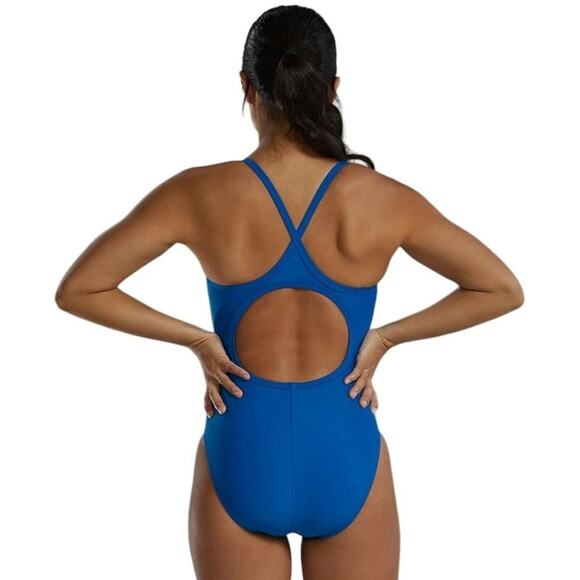 TYR Women's Tyreco Solid Diamondback Swimsuit Royal Blue Size 34 One Piece NEW - Picture 2 of 9